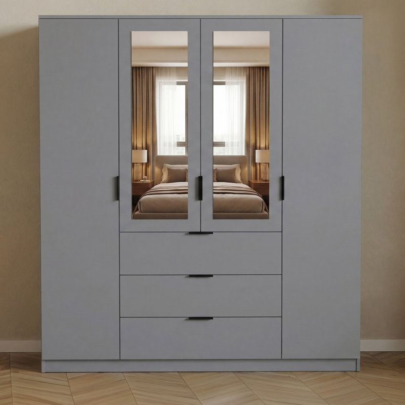 Particleboard Wardrobe, Grey