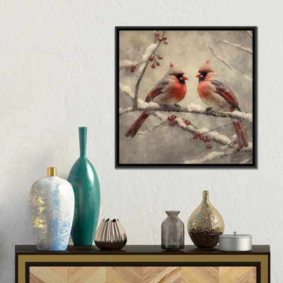 Christmas Cardinals - Framed Wall Art Print