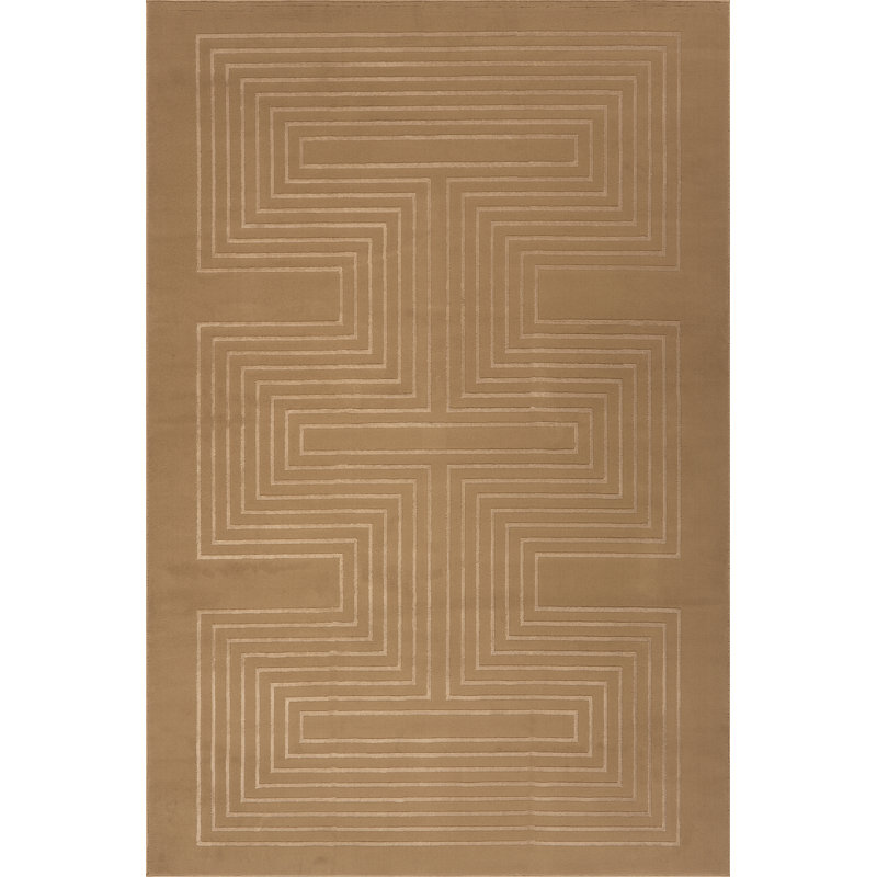 Nuloom Lunavelle Geometric Washable Area Rug, Beige, Rectangle 4' x 5'11"