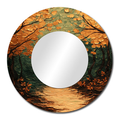 Feuilles de forêt brune, tranquillité I - Art mural miroir floral - imprimé sur métal