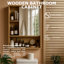 Wooden Bathroom Wall Storage Cabinet Organiser With Mirror