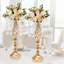6PCS Support à fleurs en cristal, route de mariage, grands porte-fleurs, centre de table, vase en cristal en métal pour tables de réception, fournitures de mariage -97872315-97872314