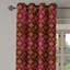 Rideau à œillets décoratif à 2 panneaux East Urban Home, 50 po, orange, magenta et noir-106379658