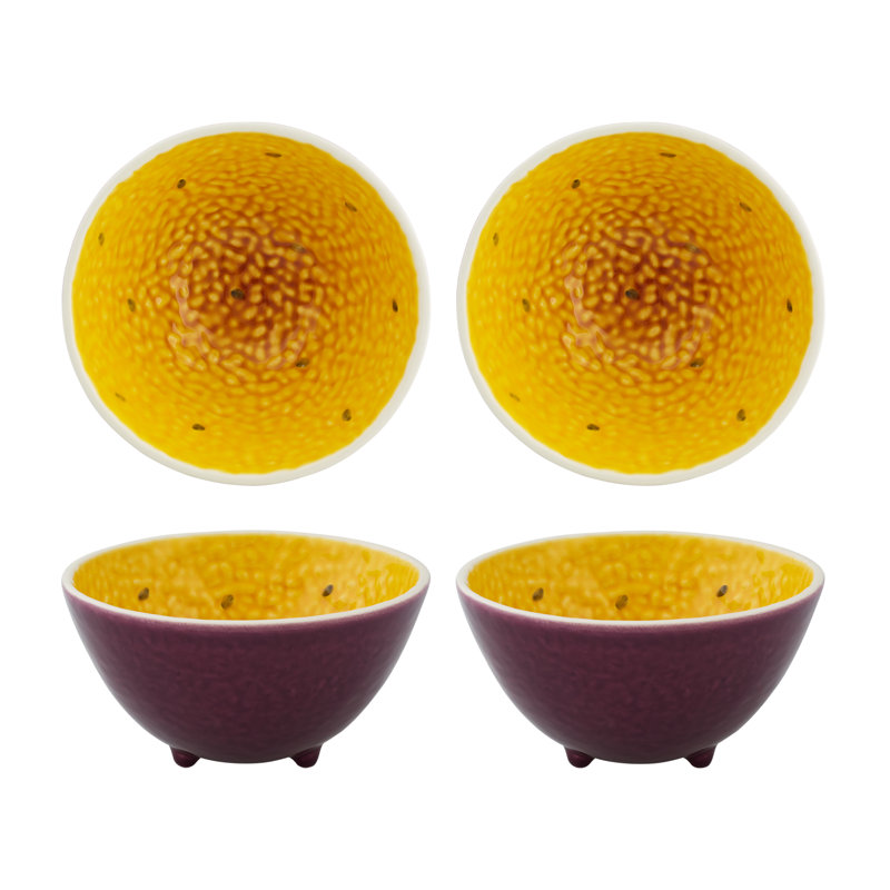 Tropical Fruits Earthenware Dessert Bowl