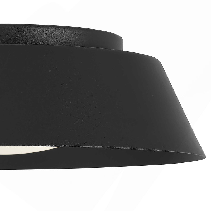 Plafonnier encastré 11 po à DEL noir, Noir, H 3,25 po x l 11 po x P 11 po
