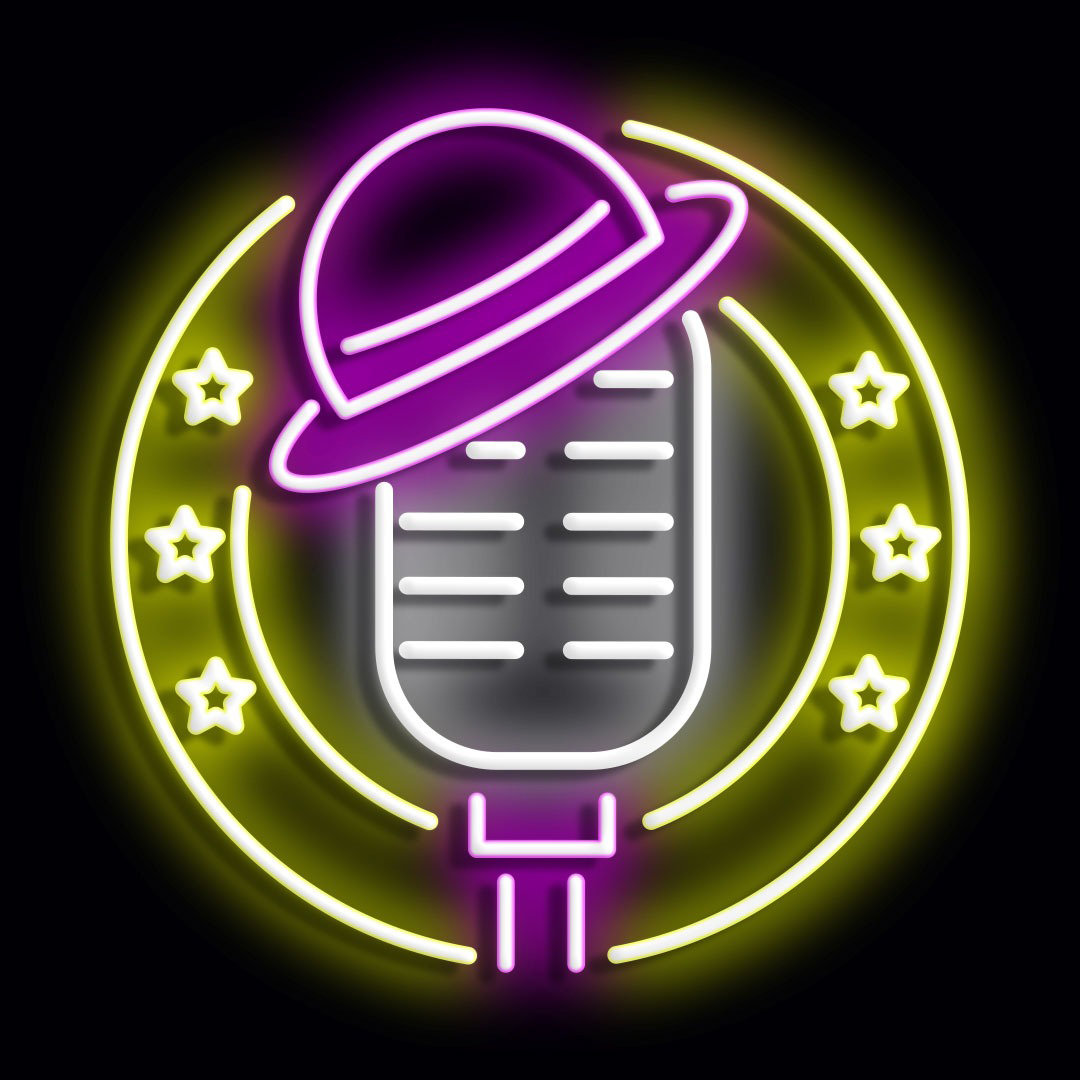Neon Sign Microphone Wall Décor