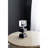 2.4X2.4X5.9" Black And Clear Two Tiered Square Candle Holder