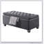 Banc de rangement gris capitonné