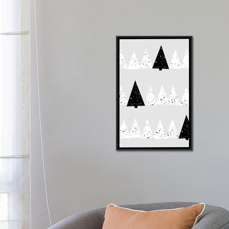 « snowy forest » par mareike böhmer, impression sur toile tendue, H 26 po x l 18 po x P 1,5 po, Toile encadrée noire