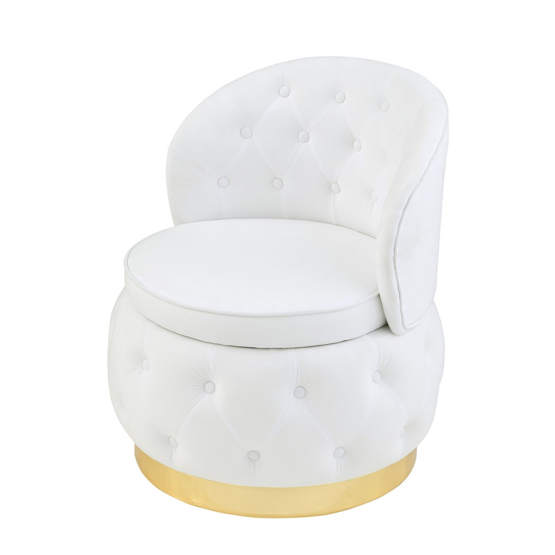 Chaises de rangement pivotantes 360 degrés, Blanc