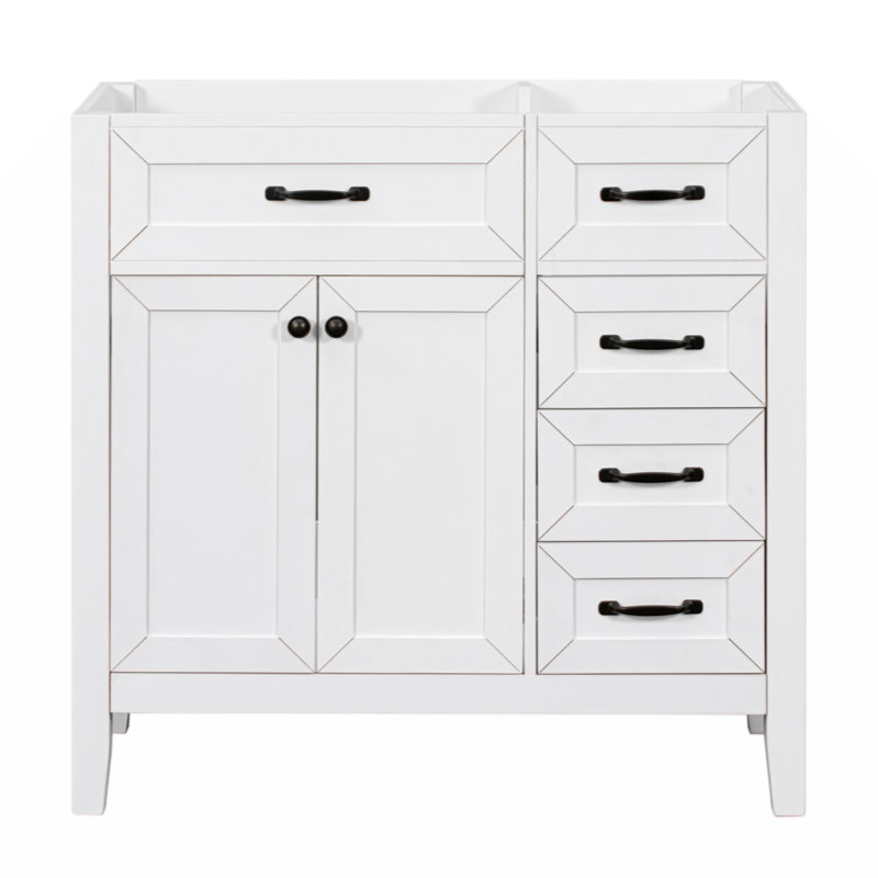 35.5'' Single Bathroom Vanity Base Only, Blanc