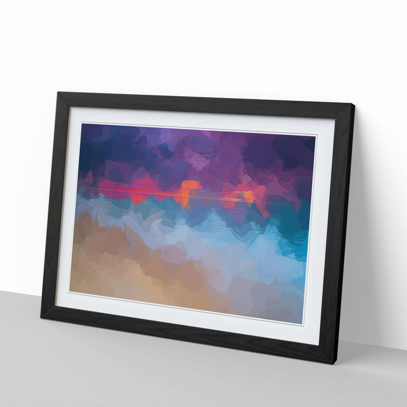 Pink Sunset - Framed Print, 40cm H x 60cm W x 2cm D, Black