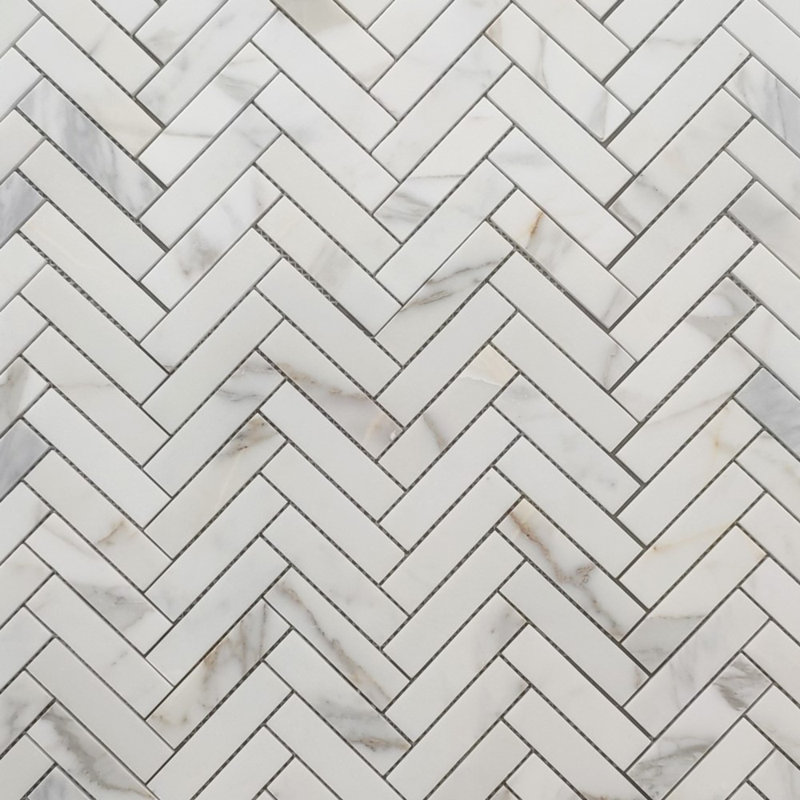 Calacatta 11" x 9" Marble Mosaic Tile, LIght Gray