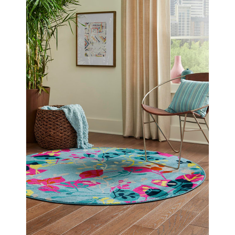 Analiese Floral Indoor Rug, Round 5'3"