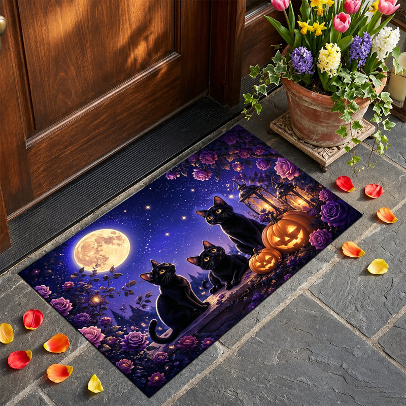 Tapis d'entrée antidérapant pour l'entrée d'Halloween, Halloween 7, 24 po x 36 po