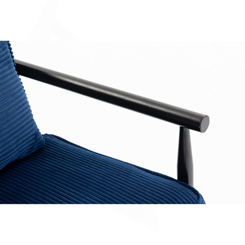Chaise de rangement, fauteuil d'appoint moderne Mid-Century avec structure en bois, chaises de salon rembourrées avec coussin de taille, fauteuil de lecture pour véranda de chambre à coucher