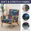 Housse de chaise de style Mid-Century moderne, housses de fauteuil extensibles avec accoudoirs, housses de fauteuil de lecture imprimées lavables, (fleur)