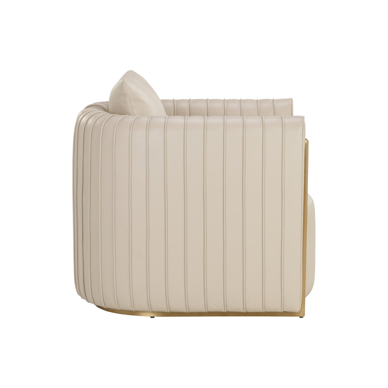 Lounge Chair, Cream Faux Leather
