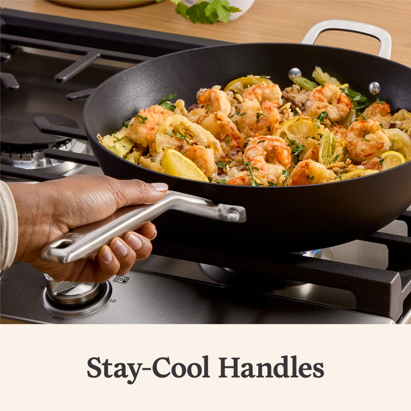 Hard-Anodized Nonstick 12" Jumbo Frying Pan with Lid