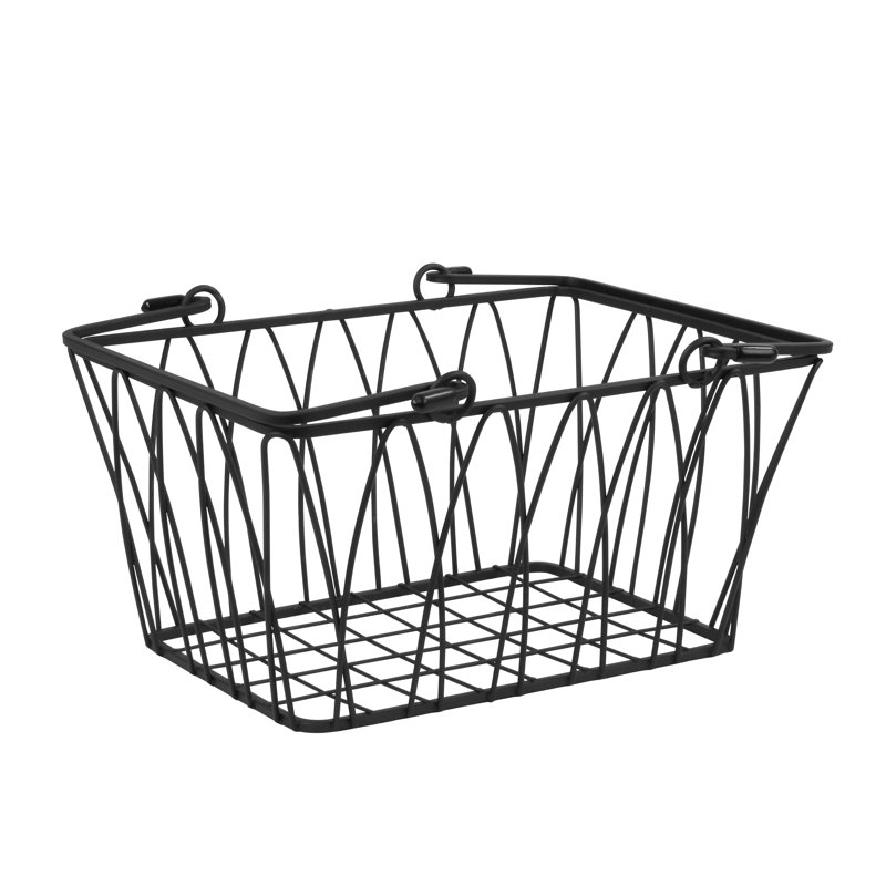 Panier en métal Twist, Noir, 1, H 5,25 po x l 9 po x P 8 po