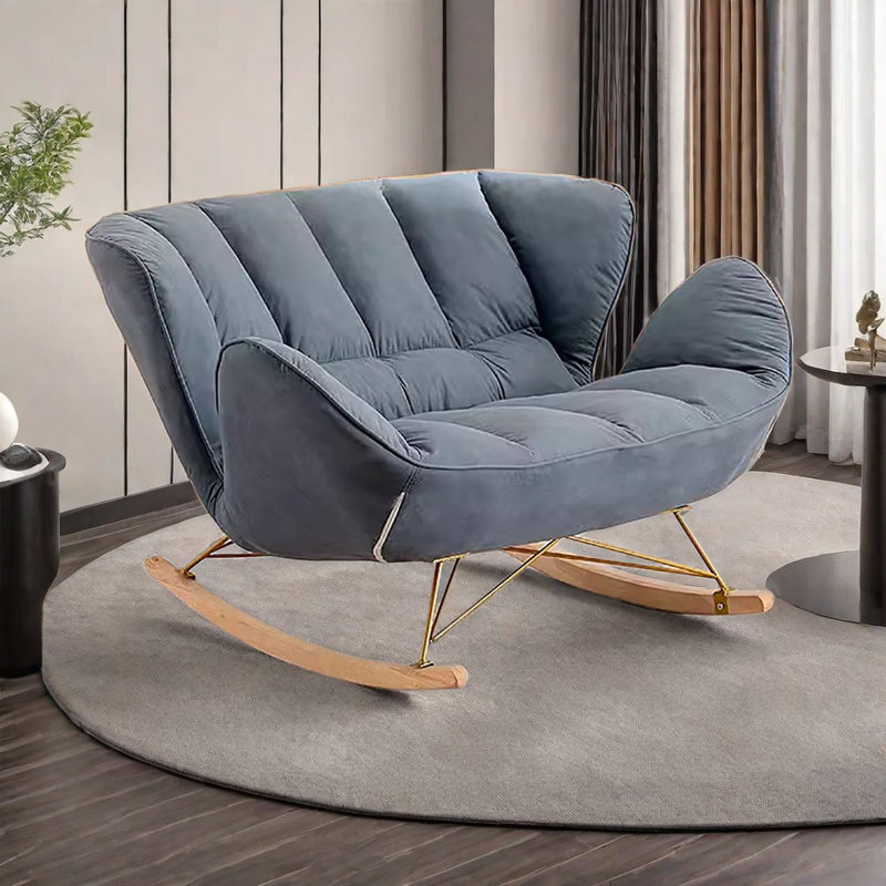 Chaise berçante Snail Chair Home, Bleu, Or
