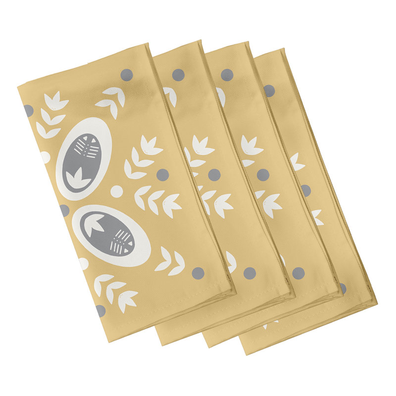 Ensemble de serviettes 4 pièces Mazee, Jaune