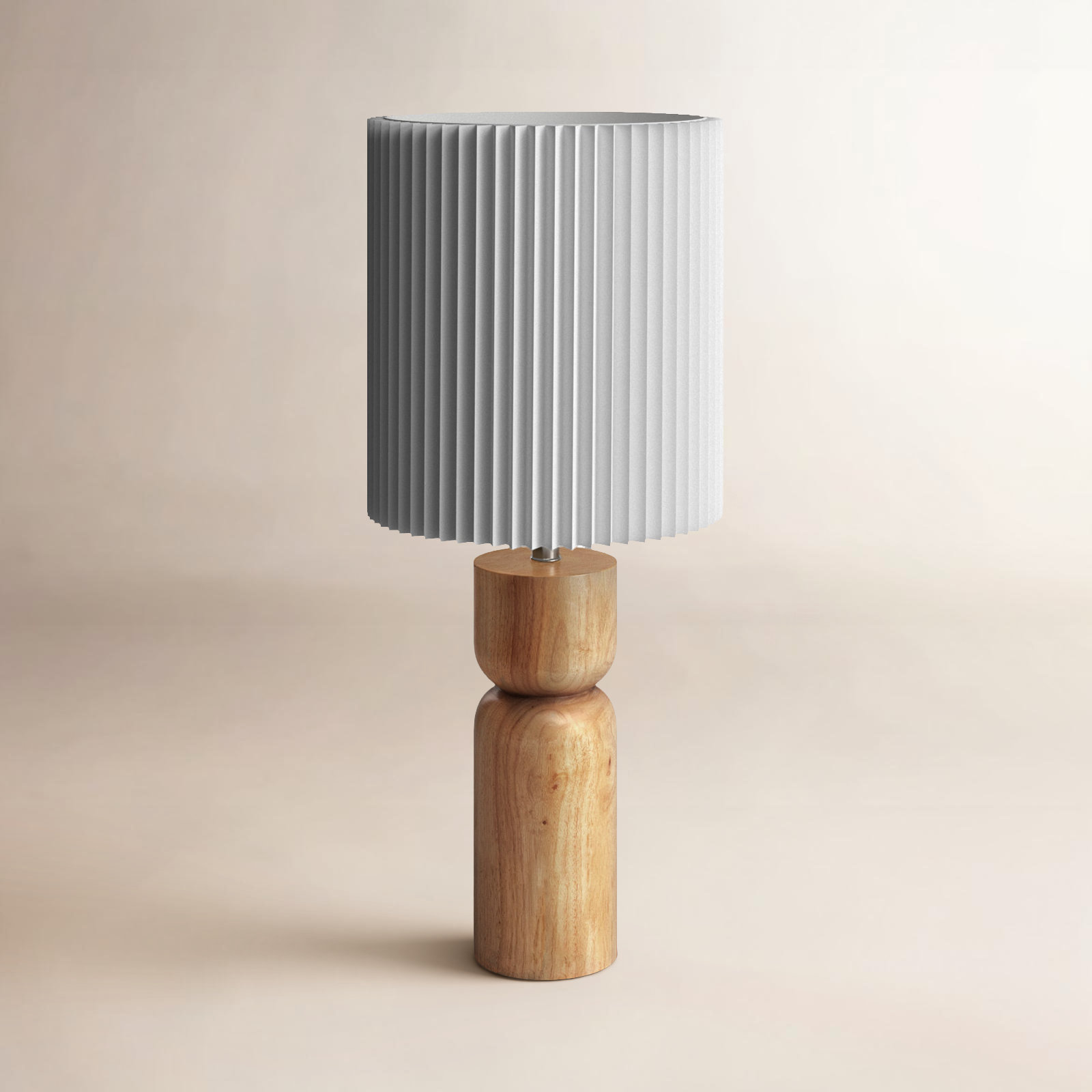 Osha Solid Wood Table Lamp, Natural , White