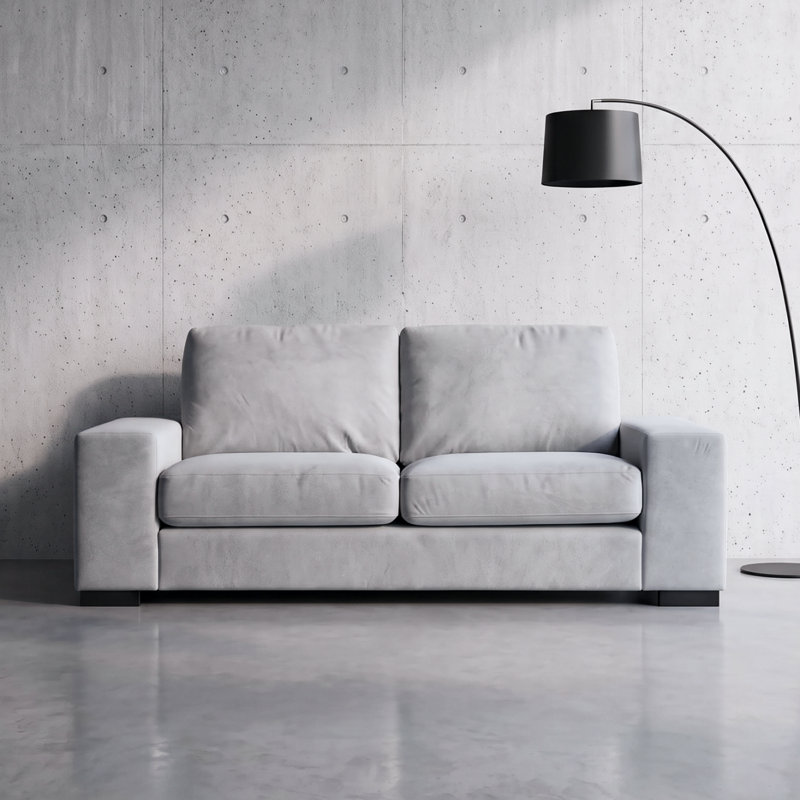 Bosco Fabric 3 Seater Sofa, Grey Polyester