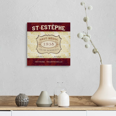 «Burgundy Wine Labels III», reproduction d'impression sur toile