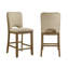 Ensemble de salle à manger 5 pièces avec table haute extensible de 45 cm, plateau rectangulaire style planches, chaises rembourrées et capitonnées, mobilier de salon en bois-1389856155
