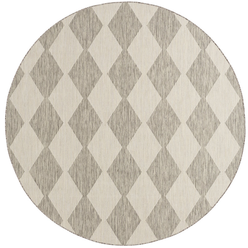 Nourison Positano 4' x Round Light Grey Modern Rug, Light Gray, Round 4'