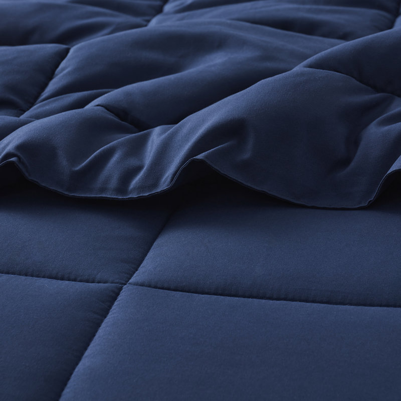 All Season Solid Down Alternative Comforter, Queen Comforter, Navy