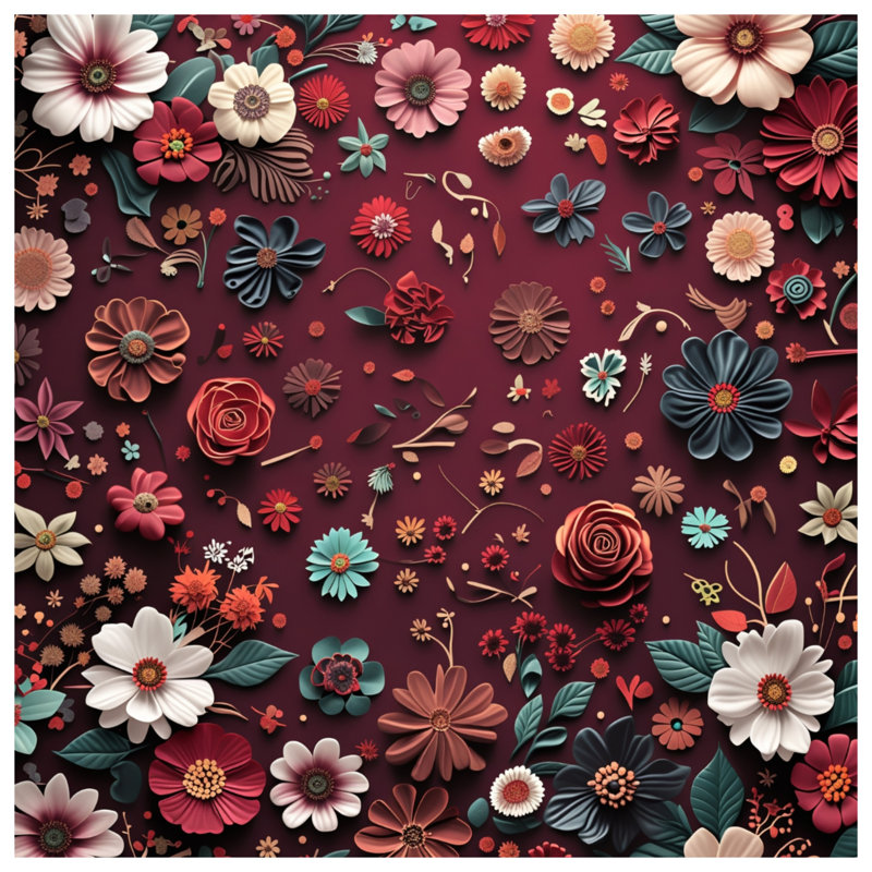 Tapisserie florale - Décoration murale nature, 104in H x88 with 4 Grommets