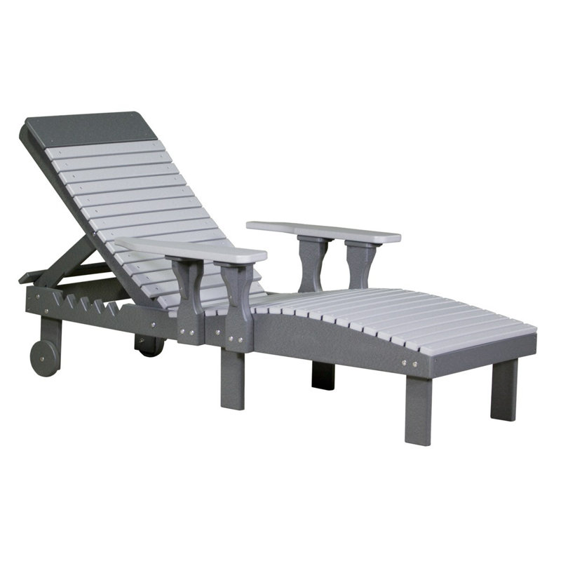 Chaise de patio inclinable Dicie, Gris colombe / ardoise