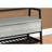 Modern 42" Rectangular Hallway Bench With Grey Laminate And Black Metal Pegs For Storage Contemporary Entryway