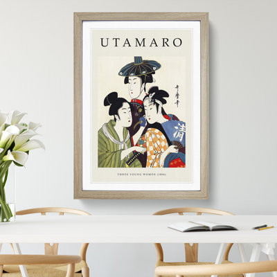 The Three Young Women by Kitagawa Utamaro - Picture Frame Painting
