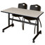 Table gigogne d'appoint Nevjana, 2 chaises empilables-32962089-32962093-32962097