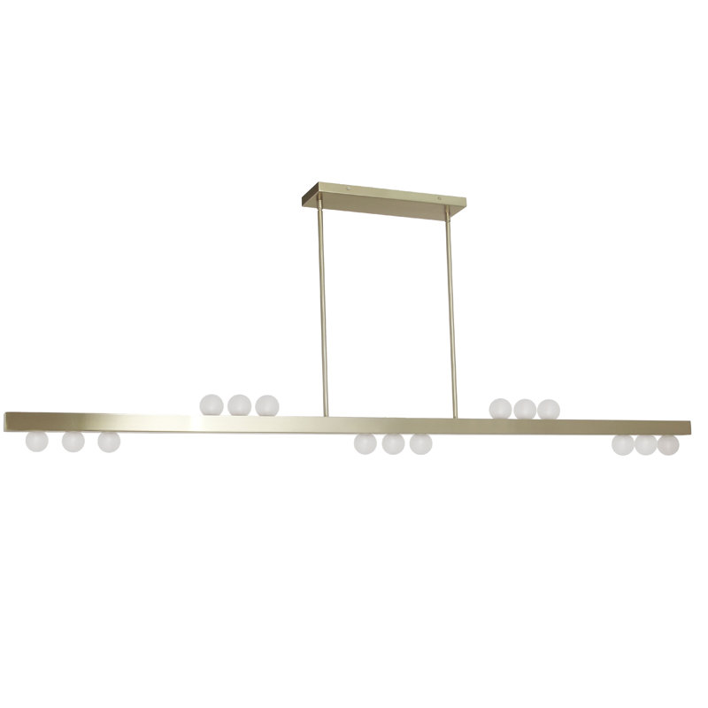 Luminaire suspendu linéaire Raleigh - 15 lumières, Laiton vieilli
