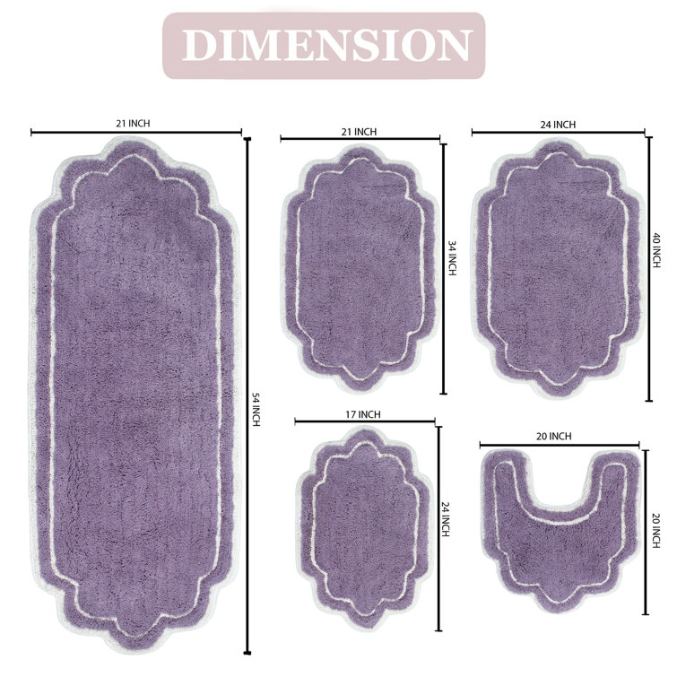 Allure Bath Rug Ess Ess Exports Purple 17 W x 24 L