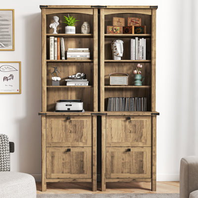 Bibliothèque standard 71 "de haut avec 2 tiroirs (ensemble de 2)