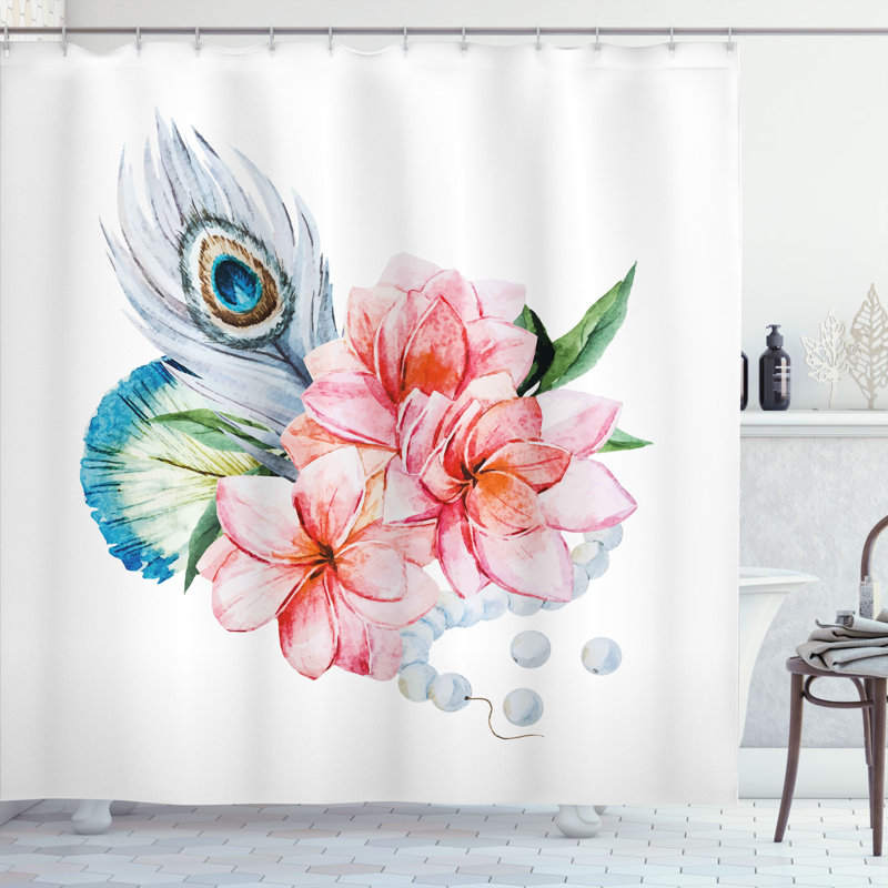 Shower Curtain with Hooks Included, 70"H x 69"W