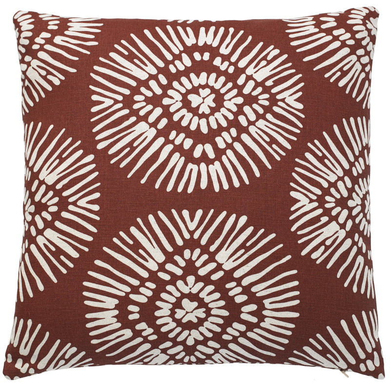 Lanai Pillow Sham Cotton Blend Geometric Sham, Brown, King