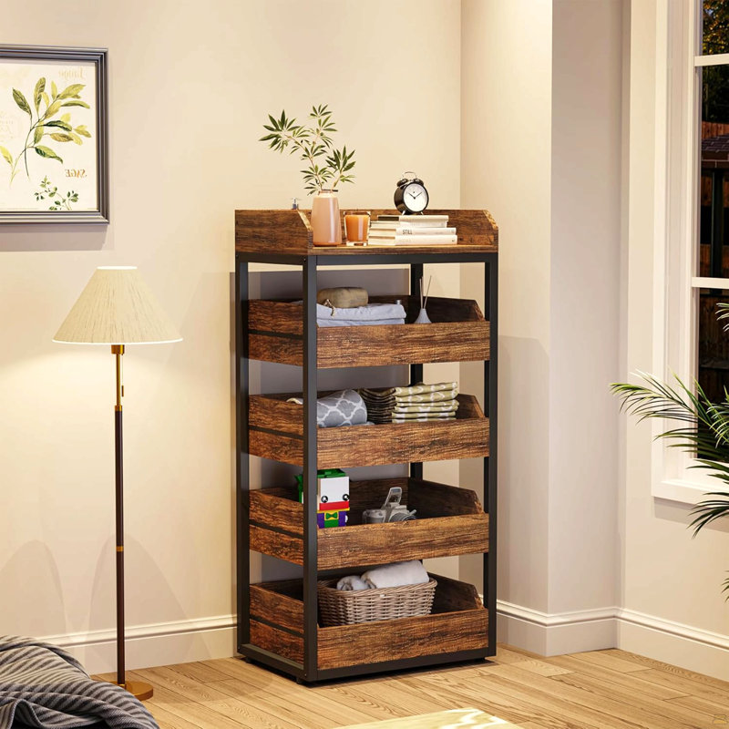 Étagère de rangement pour légumes, fruits et légumes 46,06 po de hauteur à 5 niveaux pour garde-manger, cuisine et salon