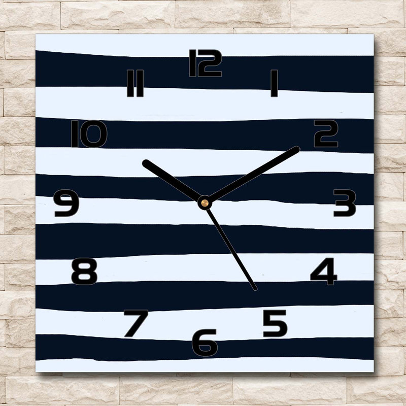 Harrielson Glass Wall Clock, Black/White