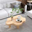 Table basse de style Mid-Century moderne, table basse en bois naturel avec pieds fuselés pour le salon, table de centre facile à assembler