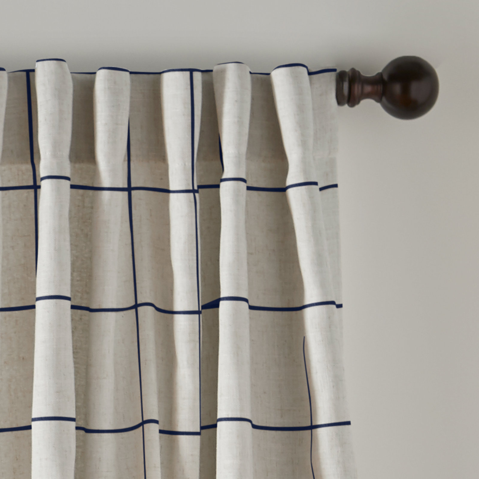 Laurene Blackout Curtain Single Panel, 52" W x 84" L, Indigo