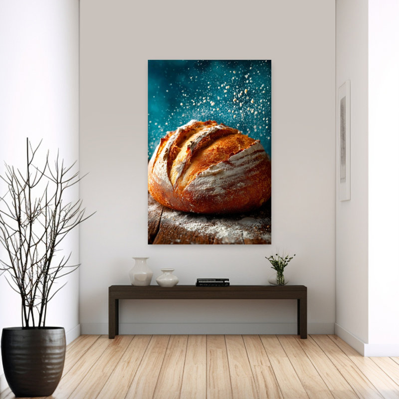 «Falling Flour Bread», impression d'art mural rustique contemporain, 60" H x 40" W
