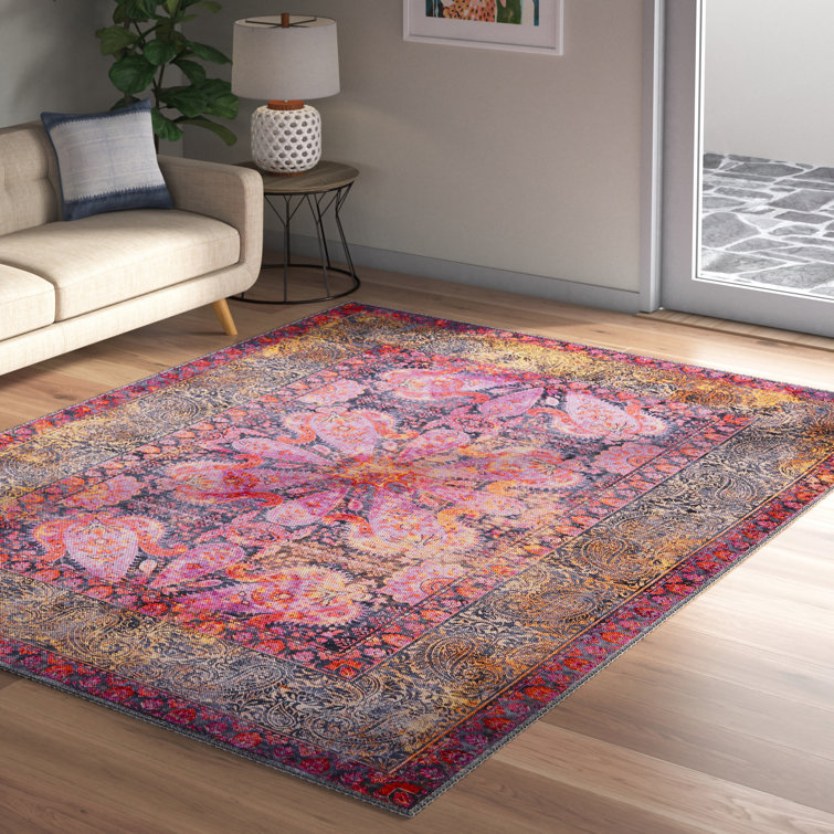 Guth Oriental Pink/Brown Area Rug