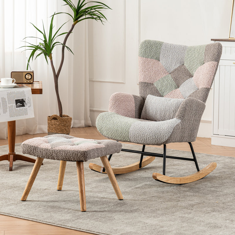 Rocking Chair, Grey/Pink