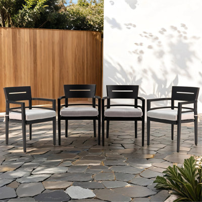 Outdoor Aluminum Dining Chairs With Premium Cushions And Stylish Design For All Seasons